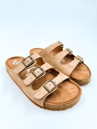 Very G Enjoy the Moment Faux Leather Latte Sandals