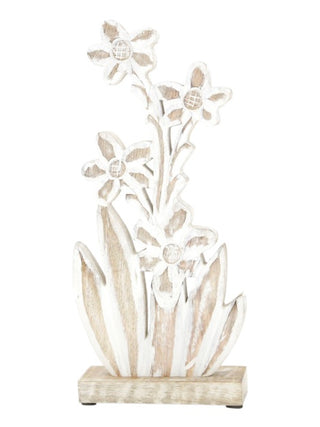 Farmhouse Floral Whitewashed Wood Decor
