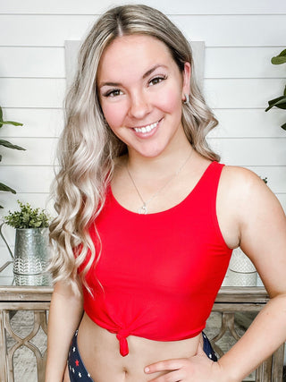 Hot Out Red Swim Top