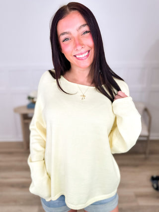 Wishlist At this Moment Knit Long Sleeve Yellow Avery Mae Sweater Top