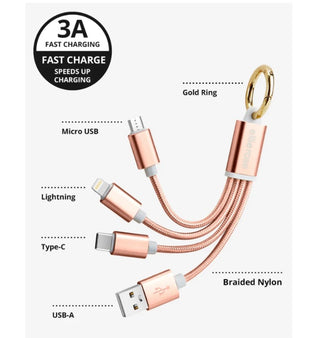 Convenient 3 in 1 Charging Cable - 3 colors!