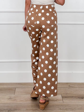 Connect the Dots High-Rise Wide Leg Brown Avery Mae Bottoms
