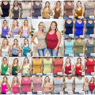 Basic Reversible V & Scoop Neck Tank Top - 38 colors!