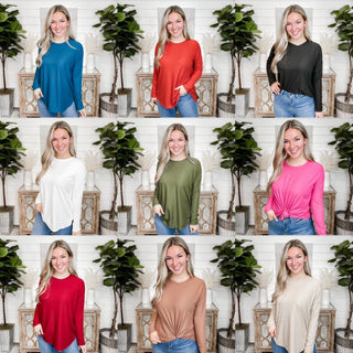 Adding Positivity Ribbed Long Sleeve Top - 9 colors!