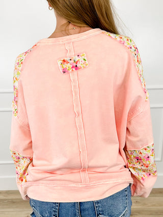 Not This Time Cotton Long Sleeve Pink Avery Mae Top
