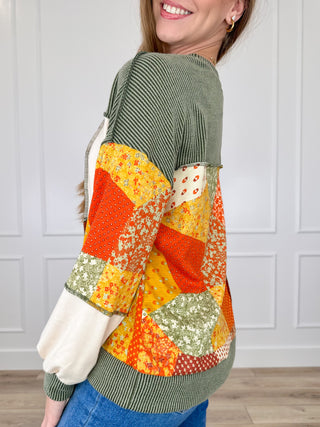 We Only Need Each Other Ribbed Long Sleeve Green Avery Mae Top