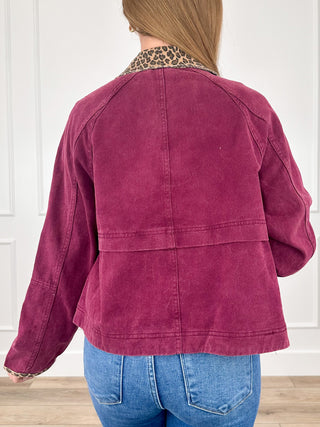 Where Would You Be Cotton Long Sleeve Purple Avery Mae Jacket