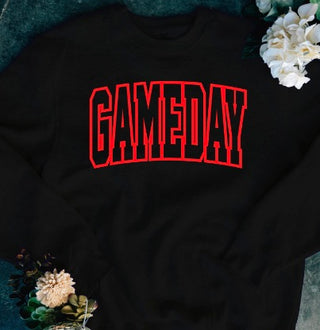 PRE-ORDER Yay for Game Day Cotton Blend Long Sleeve Avery Mae Graphic Crewneck Sweatshirt - 6 colors!