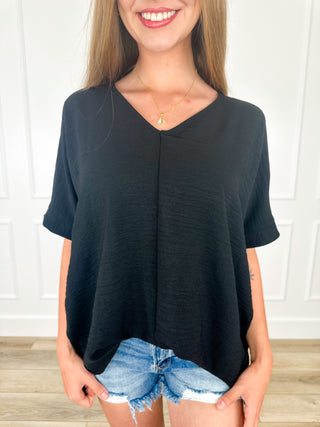 DOORBUSTER!! Zenana Outside Looking in Lightweight Short Sleeve Top - Multiple Colors