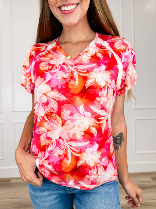 Infectious Energy Rayon Blend Short Sleeve Multi Avery Mae Top