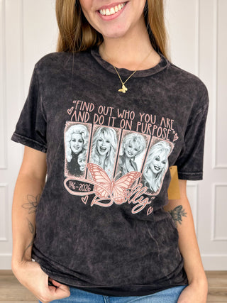 Do it On Purpose Cotton Short Sleeve Black Avery Mae Graphic Tee Shirt (Lane Seven)
