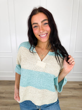 Speaks to Me Knit Short Sleeve Avery Mae Mom Cropped Sweater Top - Multiple Colors