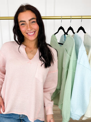 Whatever it Takes Ribbed Long Sleeve Avery Mae Top - Multiple Colors
