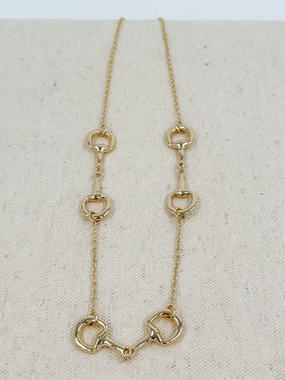Gold-tone heart-link chain necklace with connected heart charm links
