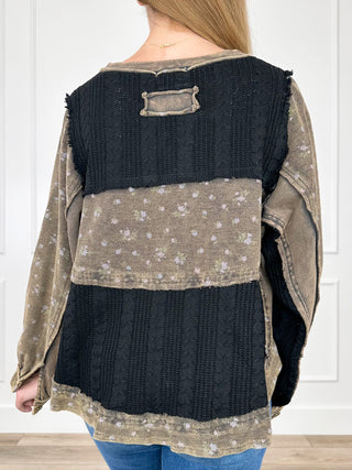 POL This is Gonna Be Mine Cotton Long Sleeve Black Mom Cropped Top