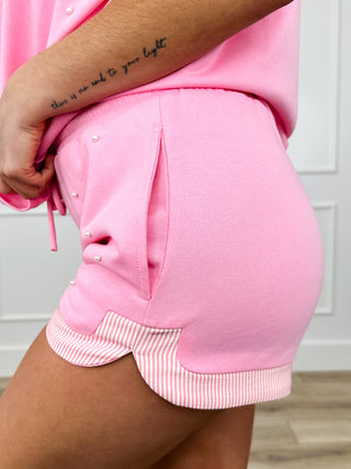 Little Things High-Rise Cotton Blend Pink Avery Mae Shorts