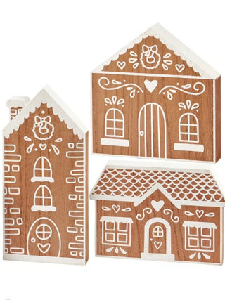 Gingerbread House Wood Shelf Sitter Set