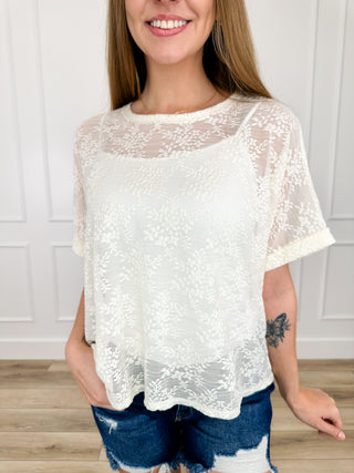 What Should I Do Lace Short Sleeve Avery Mae Top - Multiple Colors