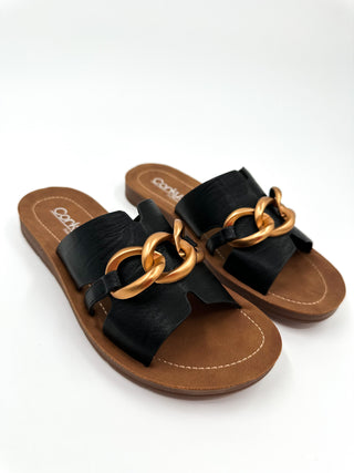 Corkys Everything I Wanted Faux Leather Black Sandals