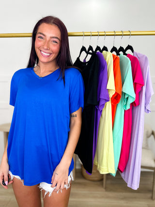 Basic Need You the Most Lightweight Short Sleeve Avery Mae Top - Multiple Colors