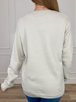 Oat long-sleeve crewneck sweatshirt, back view