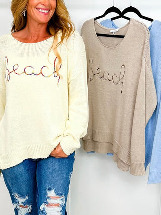 Beachin' Babe Cotton Blend Long Sleeve Avery Mae Sweater Top - 3 colors!