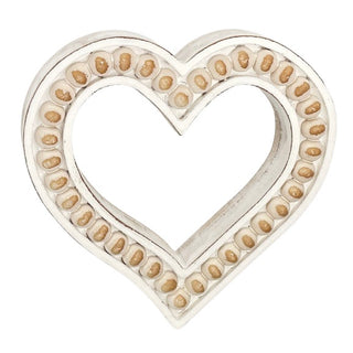 Beaded Heart Wood Decor