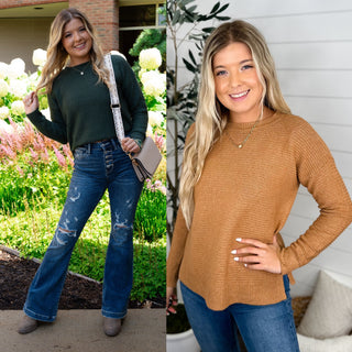 Better Work Knit Long Sleeve Avery Mae Sweater Top - 2 colors!