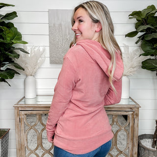 Blissfully Cozy Ampersand Avenue Pink Quarter Zip Hooded Sweatshirt