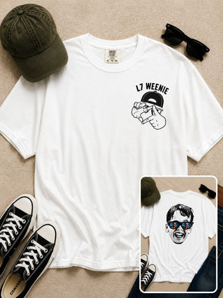 L7 Weenie Cotton Short Sleeve White Avery Mae Graphic Tee Shirt (Comfort Colors)