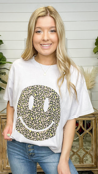 Easel Smiles For Days Cotton Short Sleeve Graphic Top - 8 colors!