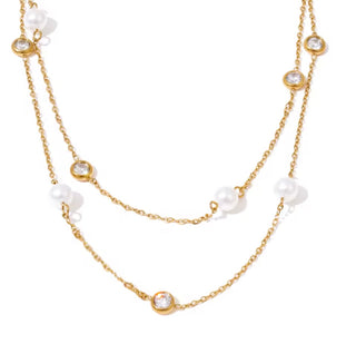PRE-ORDERLAU Kate Pearl Diamond Layer Necklace