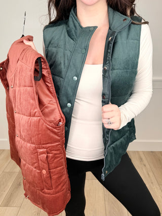 Unlocking Potential Soft Corduroy Avery Mae Puffer Vest - 2 colors!
