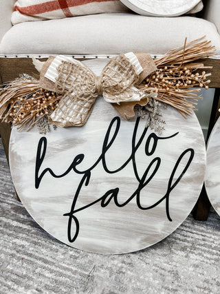 Circle With Fall Hanging Sign - 2 options!