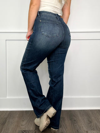 Judy Blue Hazel Tummy Control Mid Rise Straight Leg Dark Wash Jeans - 2 options!