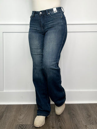 Judy Blue Hazel Tummy Control Mid Rise Straight Leg Dark Wash Jeans - 2 options!