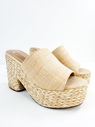In Your Dreams Woven Natural Platform Wedges