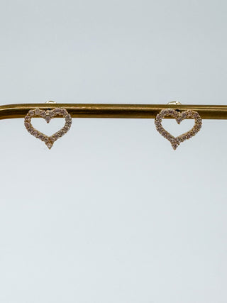 My Heart is With You Gold Stud Earrings