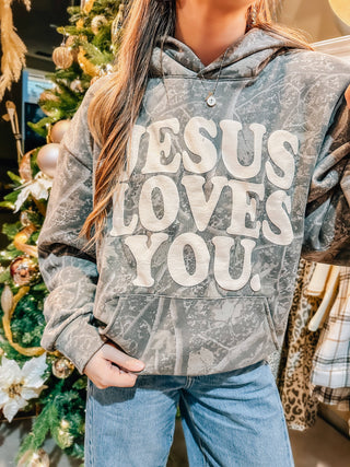 PRE-ORDER SB Jesus Loves You Camo Hoodie