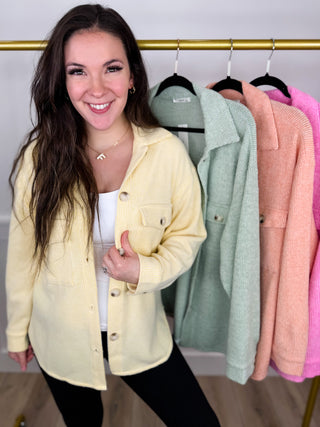 Look No Further Knit Long Sleeve Avery Mae Button Up Top - 4 colors!