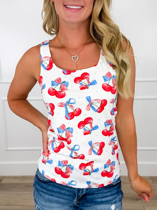 Living in This Moment Cotton Blend White Avery Mae Tank Top