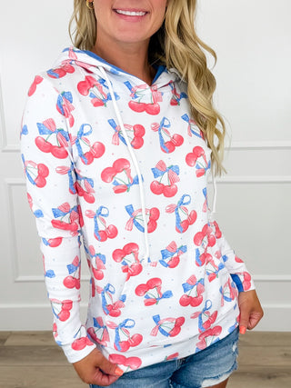 Living in This Moment Cotton Blend Long Sleeve White Avery Mae Hoodie Sweatshirt