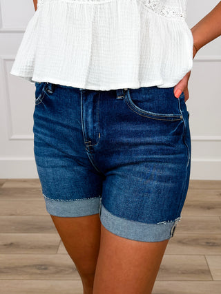Risen Mila High-Rise Cuffed Denim Shorts (Non Distressed)