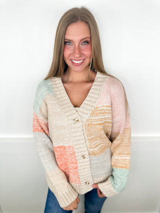 Stay Mellow Knit Long Sleeve Oatmeal Avery Mae Cardigan