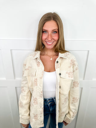 Best Judgements Corduroy Long Sleeve Bone Avery Mae Shacket