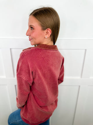 Hem & Thread Been Thinking Cotton Blend Long Sleeve Pullover Top - 2 colors!