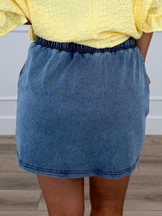I've Seen the Future High-Rise Cotton Blend Avery Mae Skort