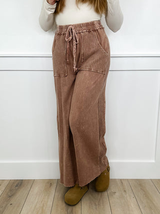 Cozy Day Approved High Rise Cotton Wide Leg Avery Mae Bottoms - 2 colors!