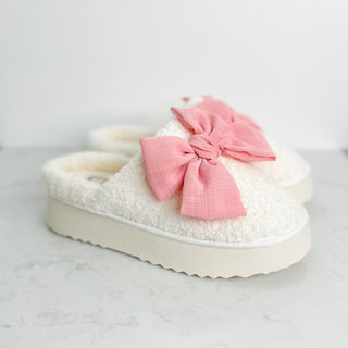 MIA She's a Lady Sherpa Pink Platform Slip Ons