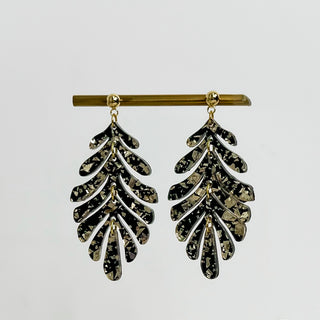 Take the Party Black Acrylic Drop Earrings